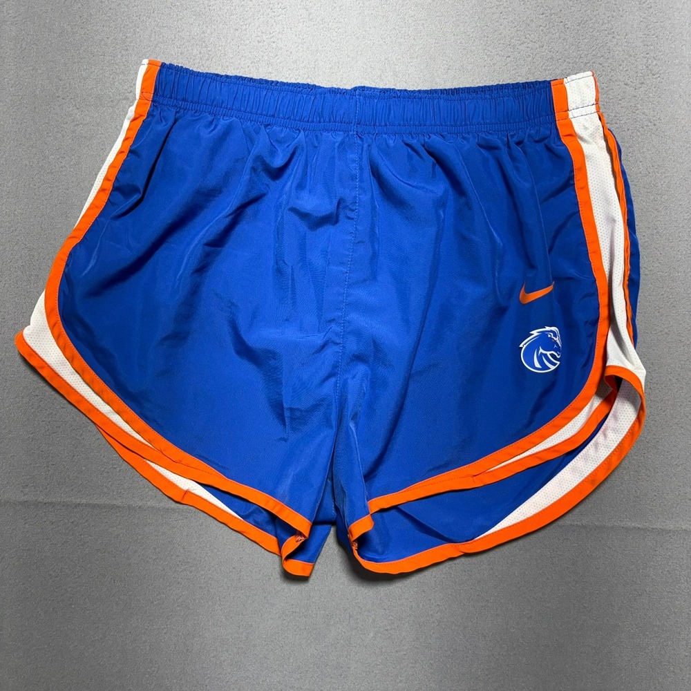 Nike Boise State Broncos Dri-FIT Running Shorts Blue Orange White Mens Large